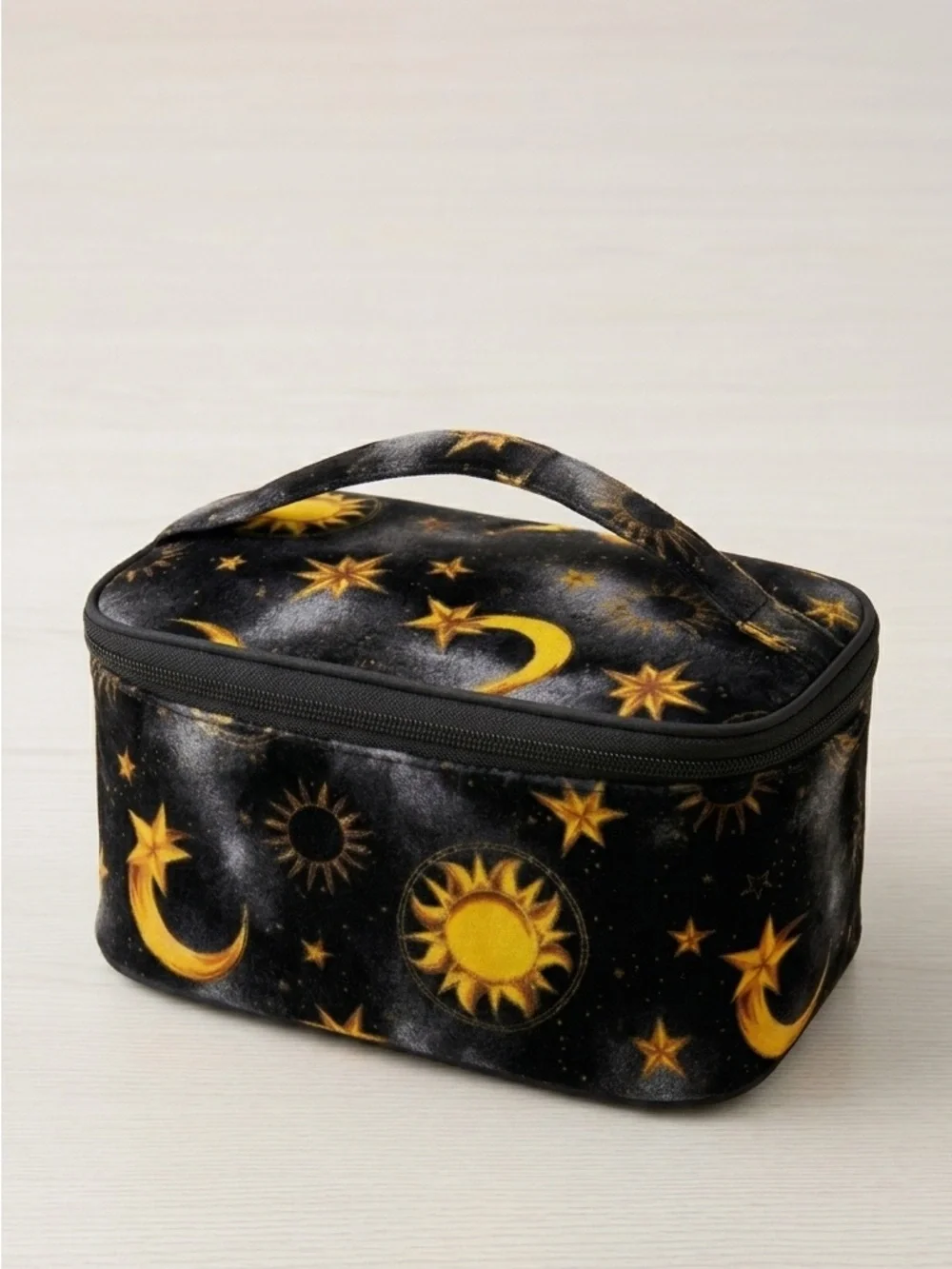 VTG OSCAR DE LA RENTA CELESTIAL SUN MOON STARS SOLAR TRAVEL COSMETIC MAKEUP CASE